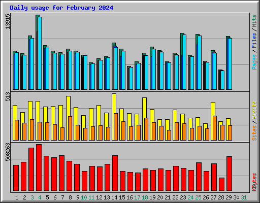 Daily usage for February 2024