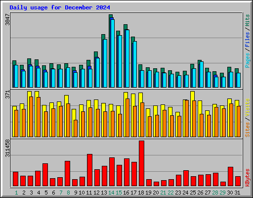 Daily usage for December 2024