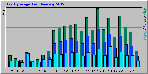 Hourly usage for January 2012