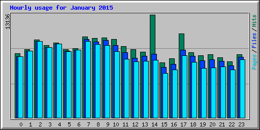 Hourly usage for January 2015