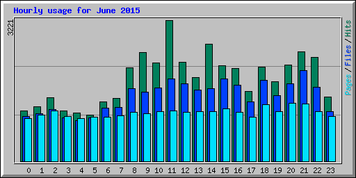 Hourly usage for June 2015