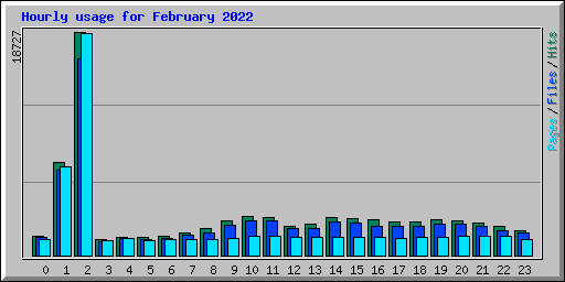 Hourly usage for February 2022