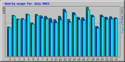 Hourly usage for July 2023